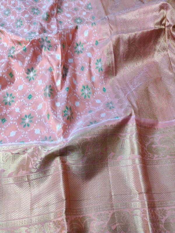 Pure handloom silk mark certified kanjivaram ikkat pattu saree
