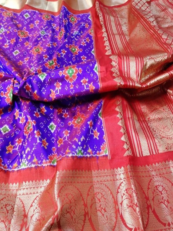Pure handloom silk mark certified kanjivaram ikkat pattu saree