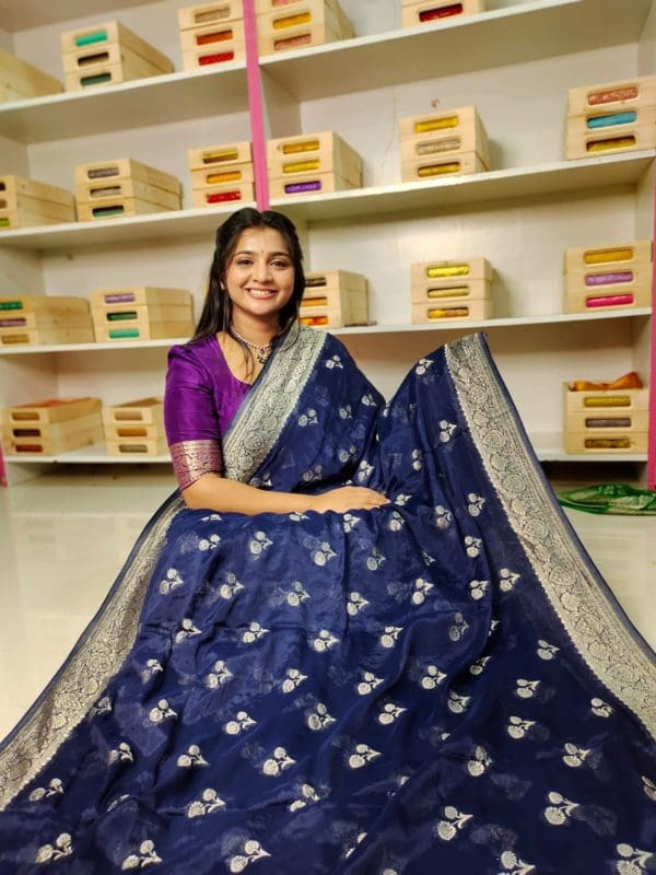 Raw mango silk saree