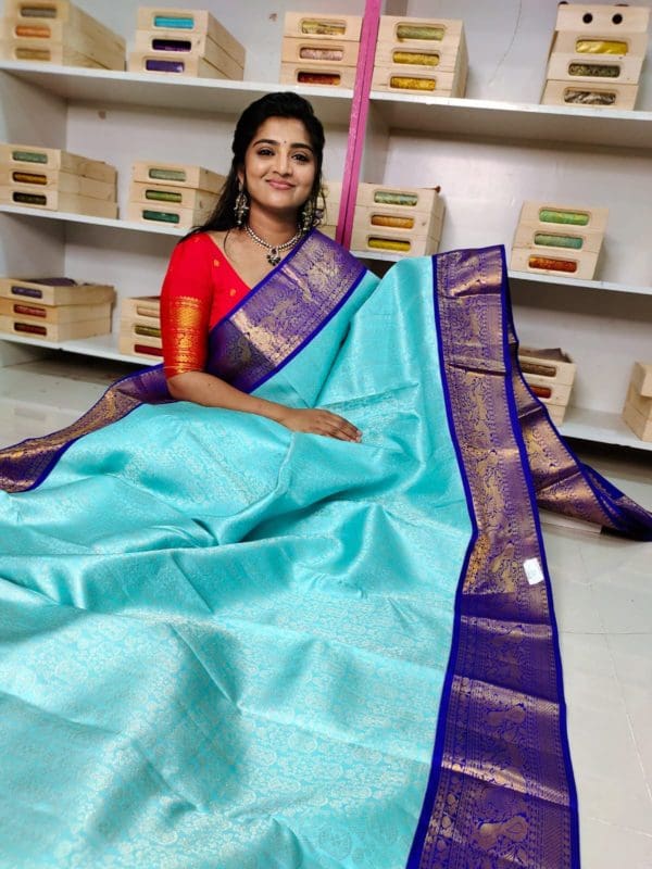 Pure handloom silk mark certified 24k gold 5g mark certified kanjivaram pattu saree