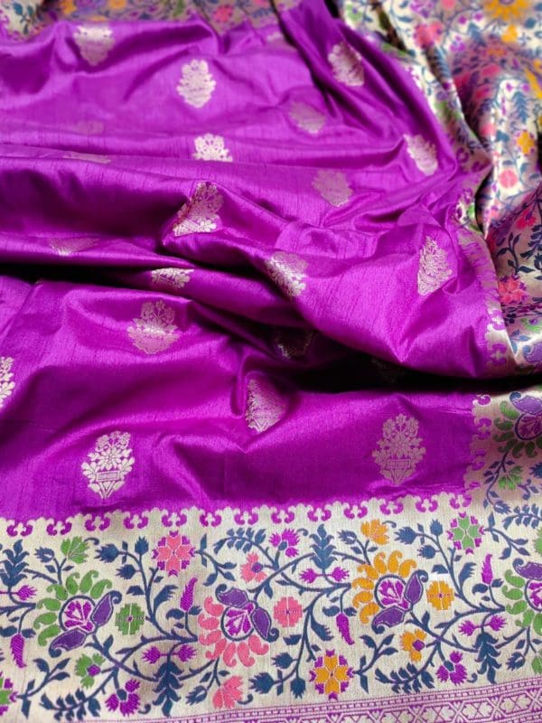 Banarasi dupiyana silk saree with paithani border with blouse