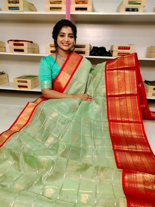 Handloom pure tishu kuppadam pattu saree