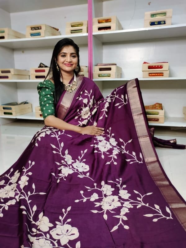 Matka crep silk saree