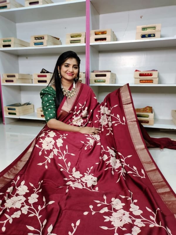 Matka crep silk saree