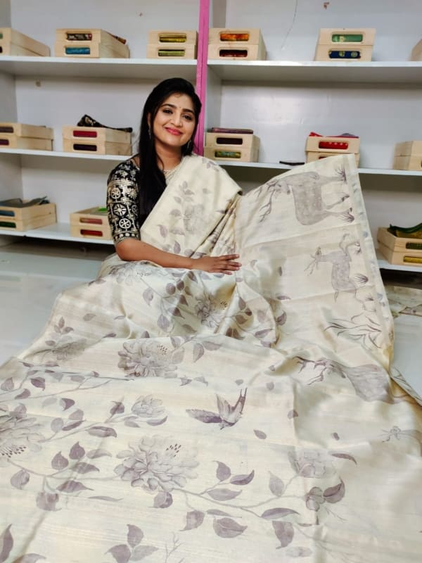 Pure handloom tussur silk sarees