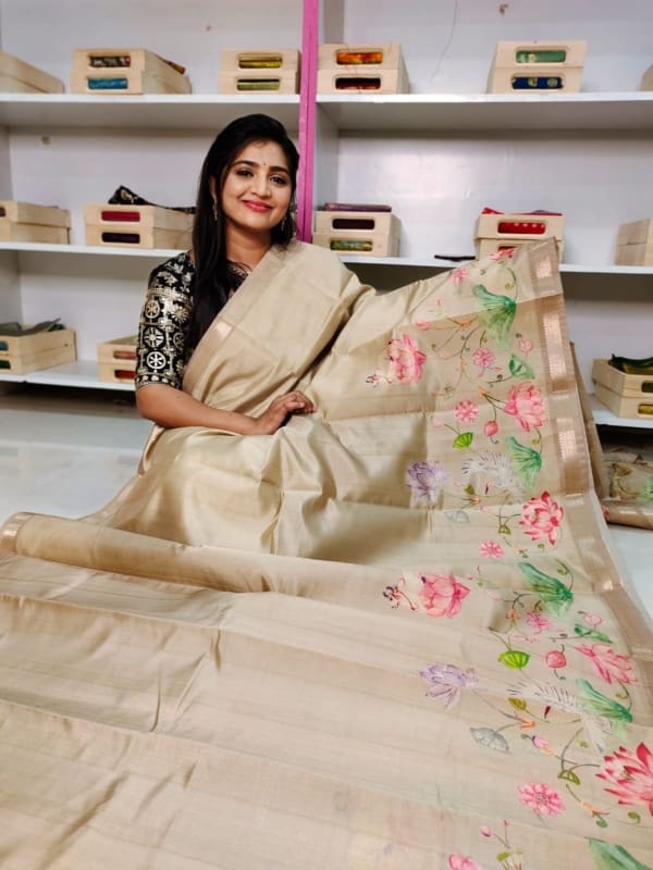 Tasuur Matka silk saree with digital printing saree with blouse