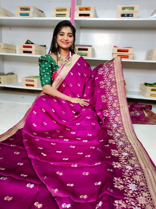 Pure mashroom silk saree