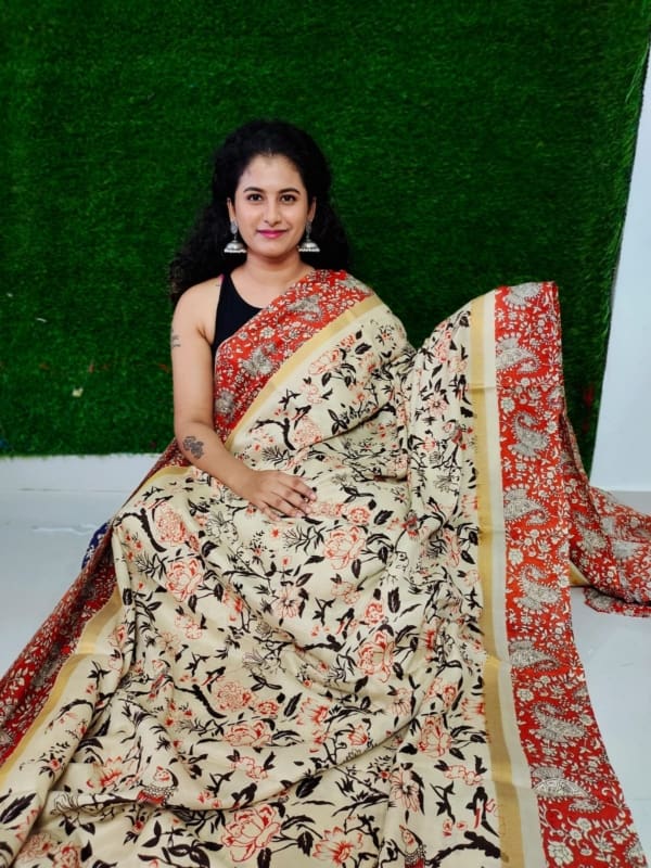 Chennuri kalamkari silk saree