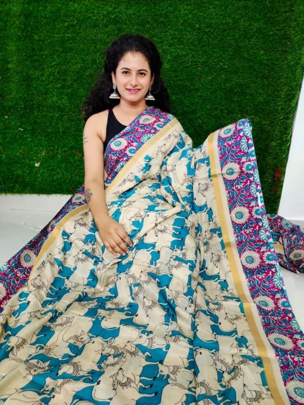 Chennuri kalamkari silk saree
