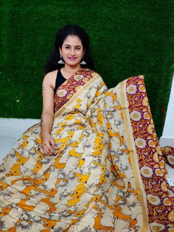 Chennuri kalamkari silk saree