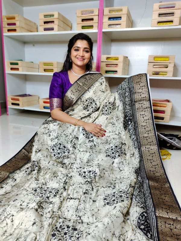 Pure digital dola silk sarees