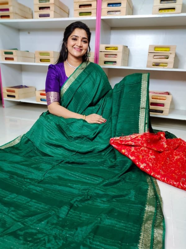 Pure chinnan silk saree with designer blouse