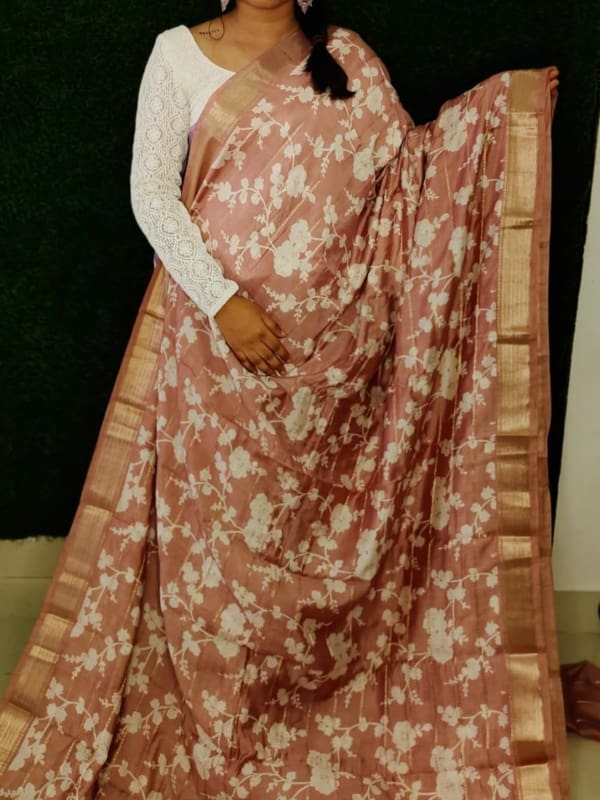 Binni crep silk saree with digital printing saree