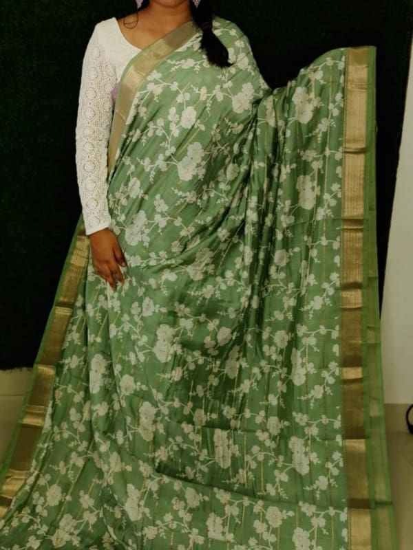 Binni crep silk saree with digital printing saree