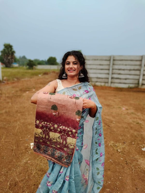 Tasar silk saree