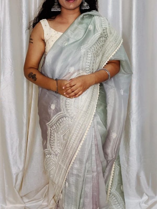 Tussur crush silk saree