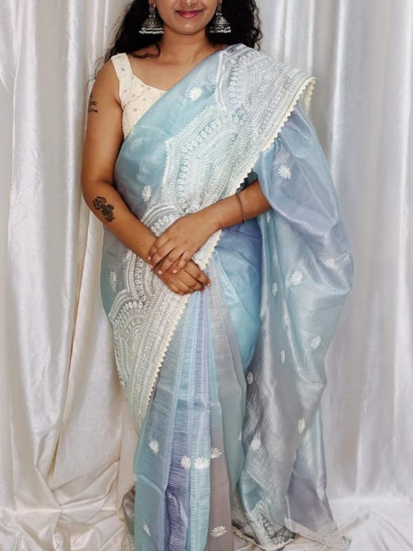 Tussur crush silk saree