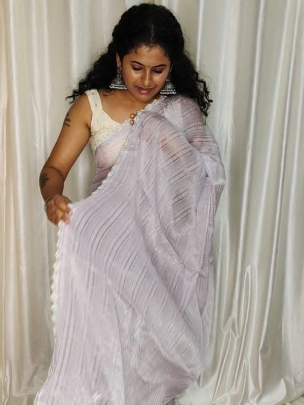 Tussur crush silk saree