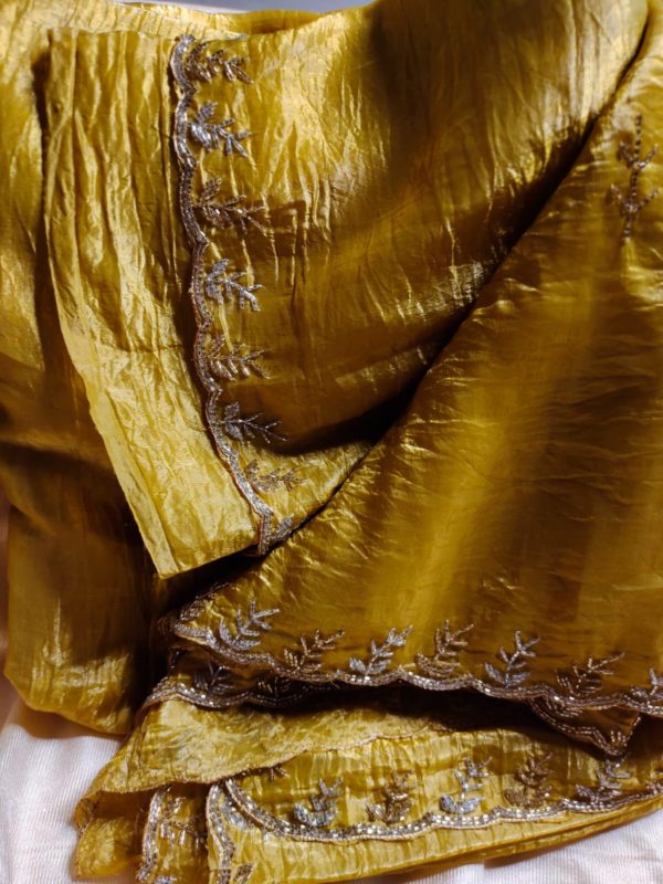 Tussur crush silk saree