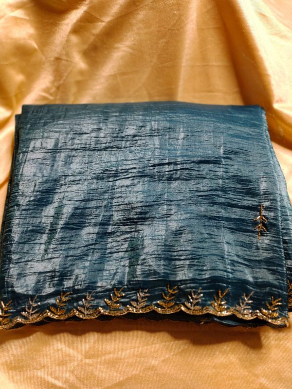Tussur crush silk saree