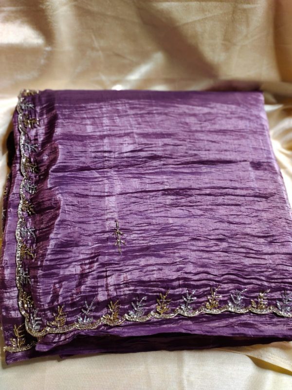 Tussur crush silk saree