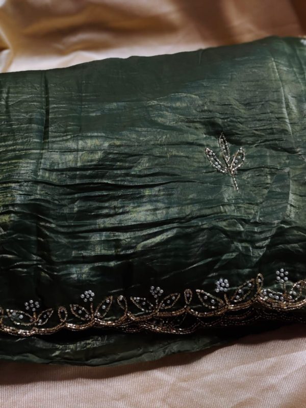 Tussur crush silk saree