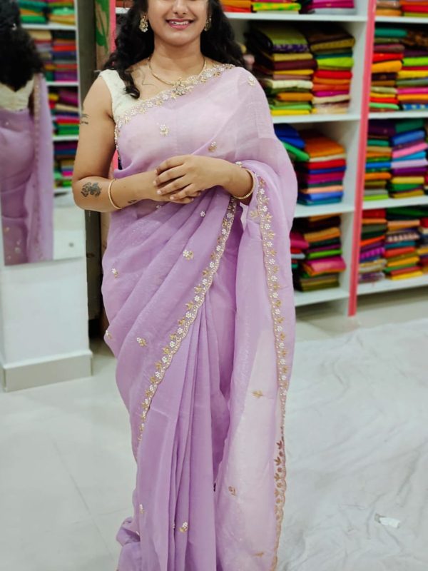 Tussur crush silk saree