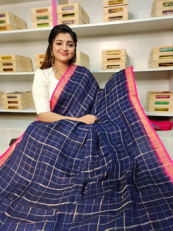 Georgette kalamkari silk saree