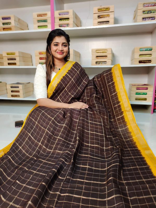 Georgette kalamkari silk saree