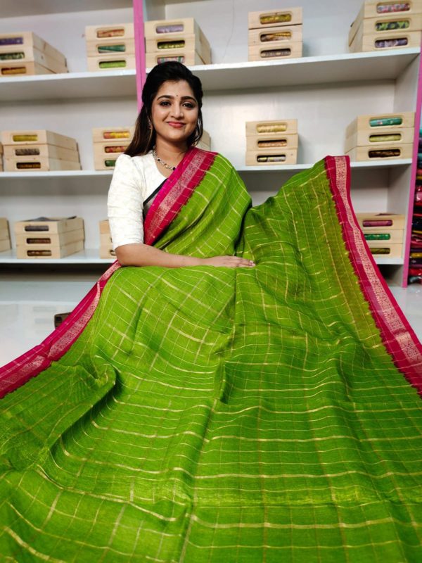 Georgette kalamkari silk saree