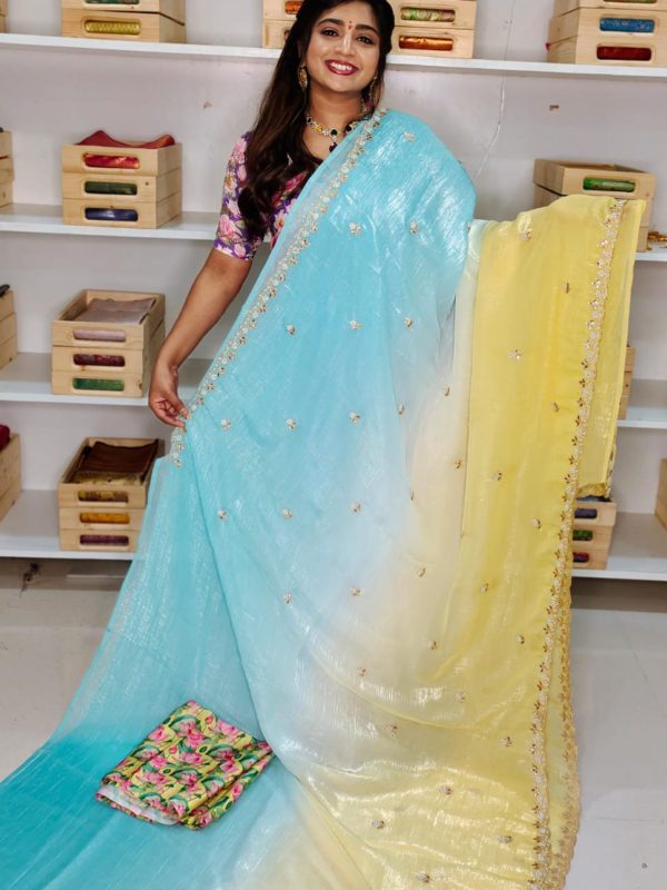 Tussur crush silk saree