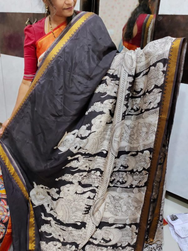 Mangala giri pattu sarees kalamkari silk sarees