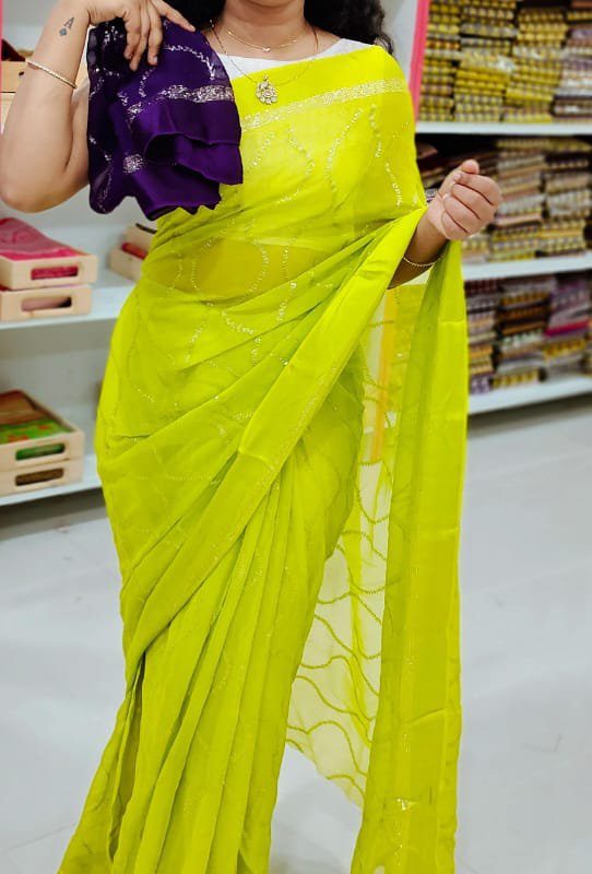 Pure shiffon Georgette saree