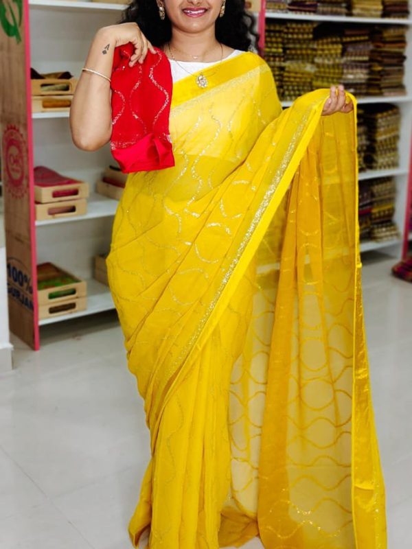 Pure shiffon Georgette saree
