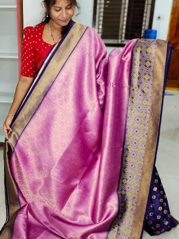 Ikkat banarasi silk saree