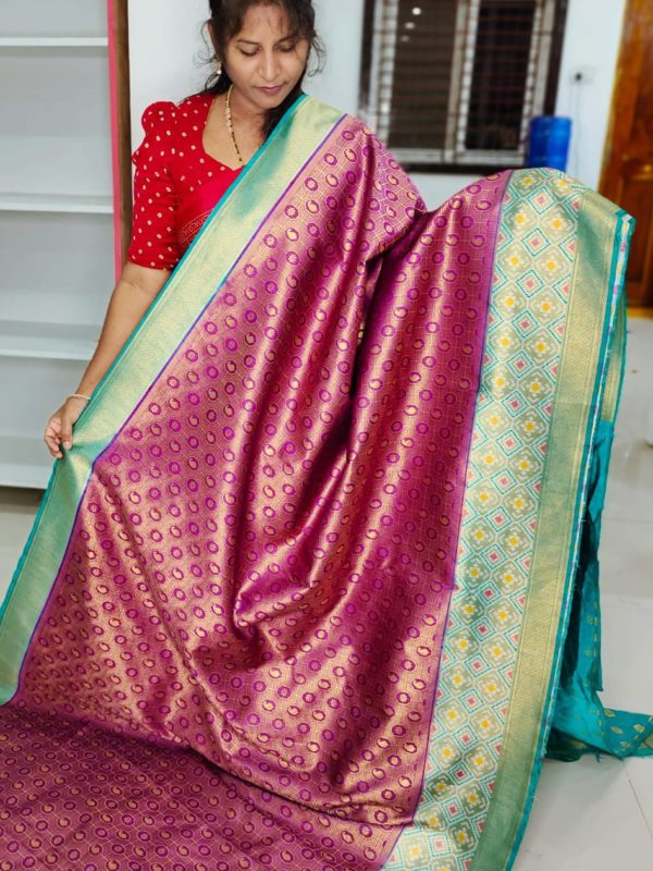 Ikkat banarasi silk saree