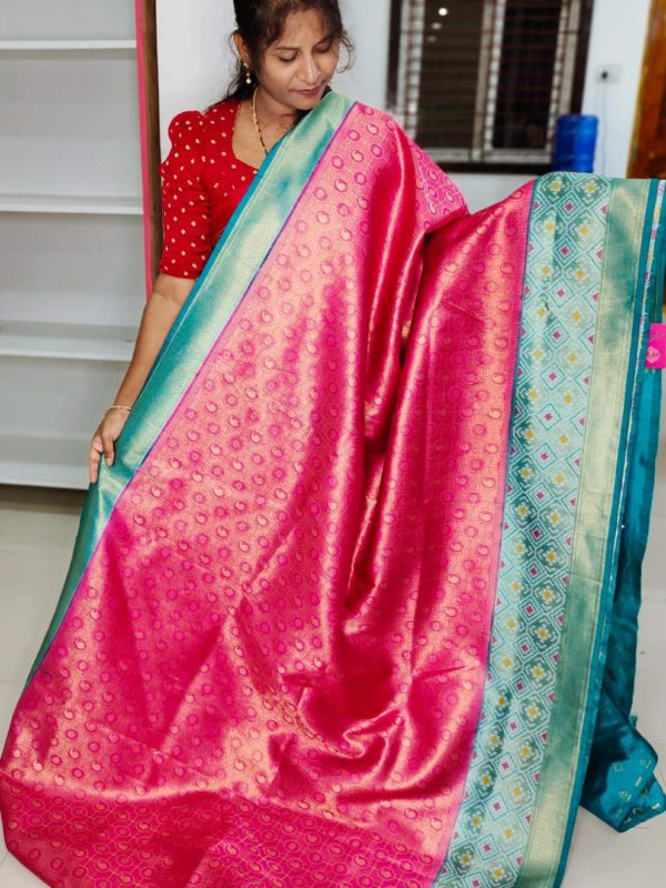 Ikkat banarasi silk saree